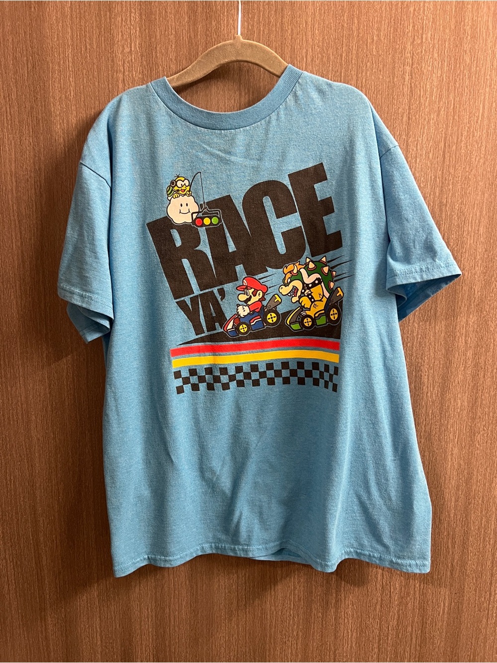 Mario Kart T Shirt Short Sleeve Blue Size Medium